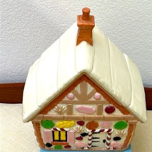 Vintage Ceramic Christmas Gingerbread House Cookie Jar